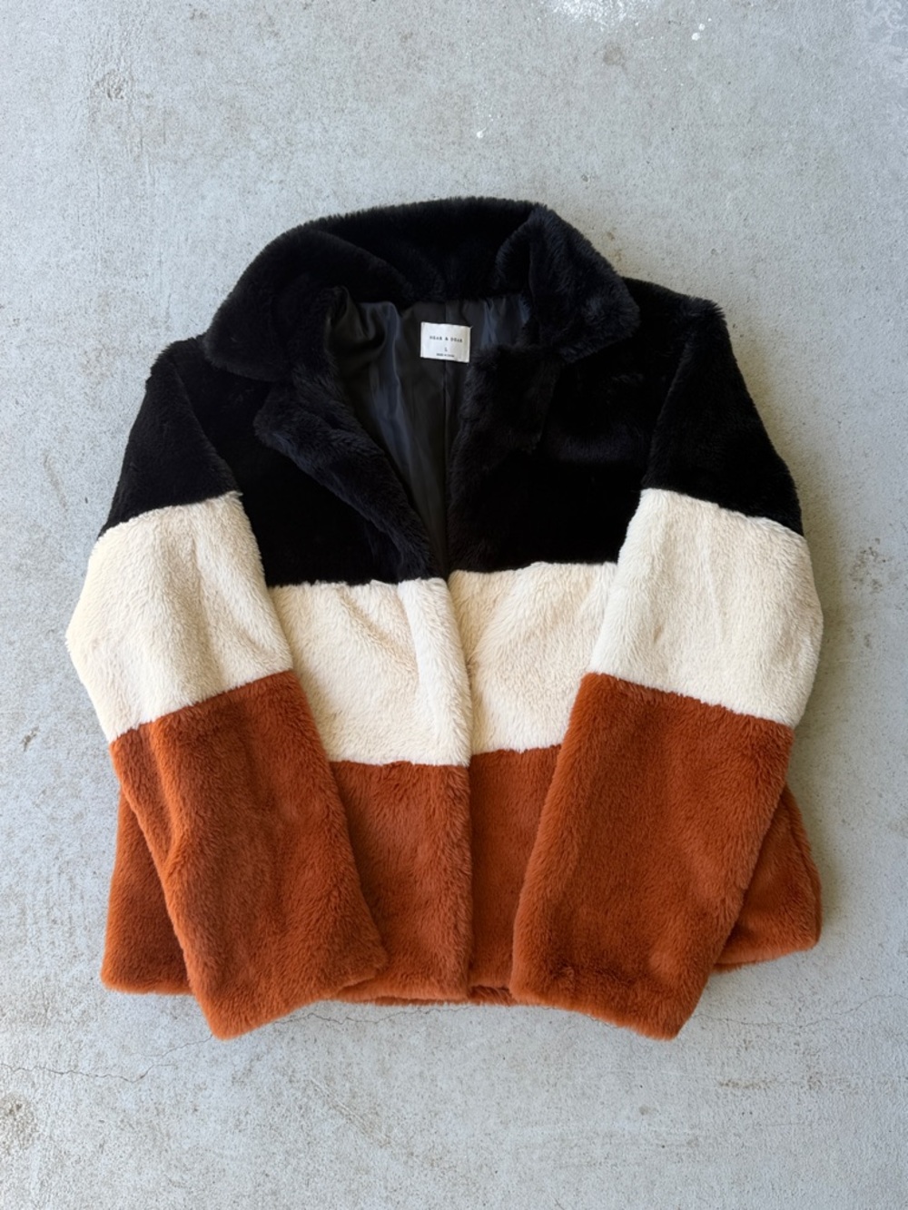 Near & Dear Tri-Colored Faux Fur Jacket